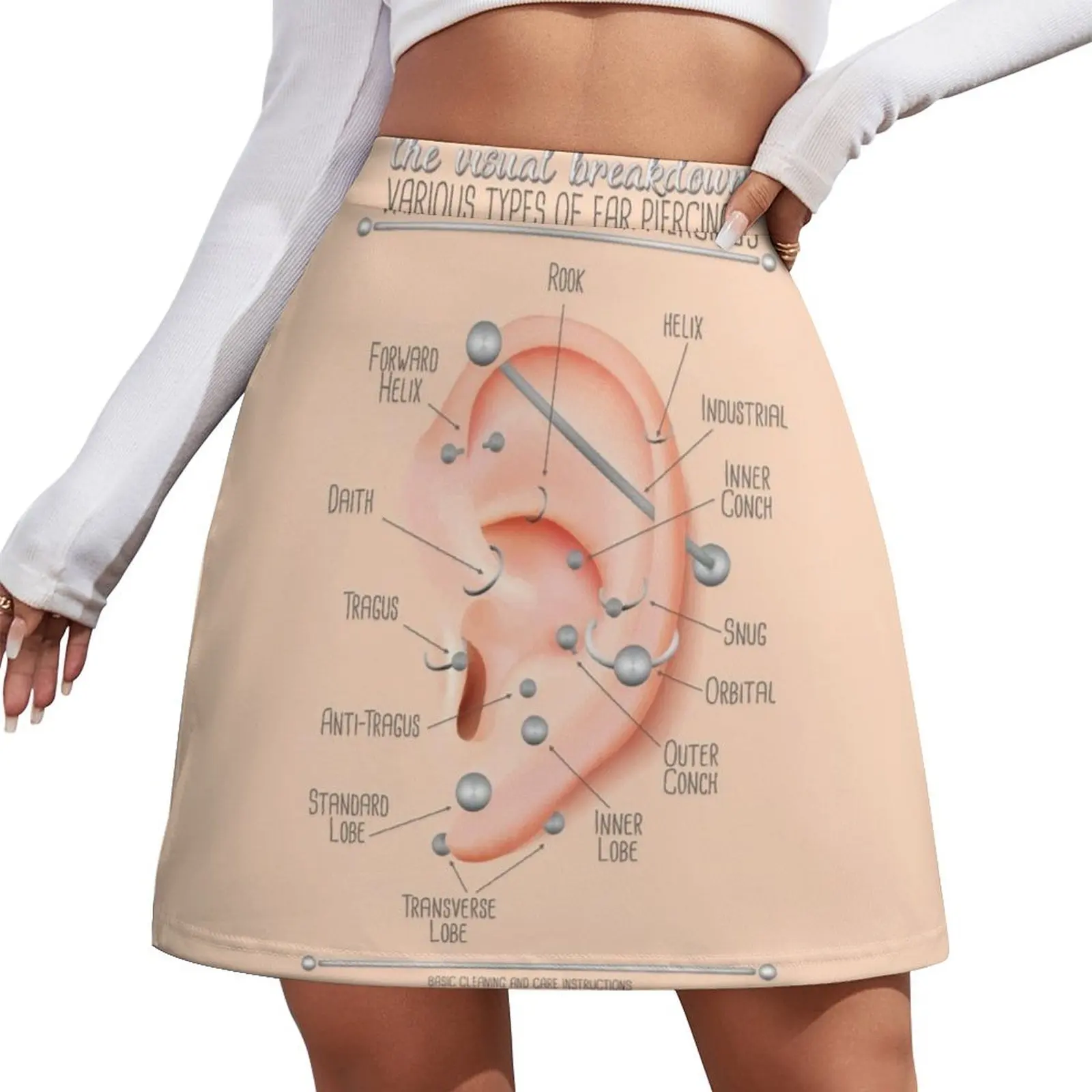 

Ear Piercing Chart Mini Skirt elegant skirts for women kpop Skirt pants korean style clothing