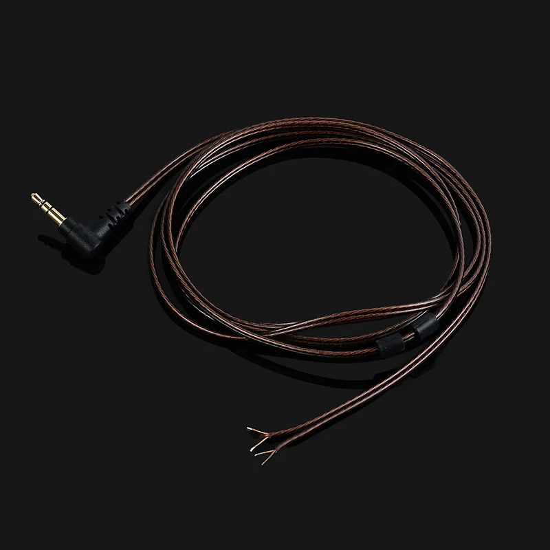 3.5mm Bending Jack DIY PVC Fone De Ouvido Cabo De Reposição Headphone Reparação Cabo LC-OFC Wire Linha Dupla Paralela Cor Marrom 1.5m