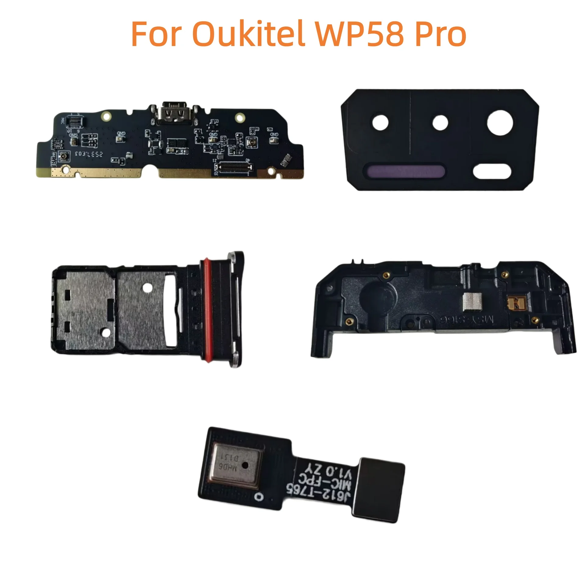 Für Oukitel WP58 PRO Telefon Mikrofon FPC-Kabel PCB Ladeplatine Lautsprecher SIM-Kartenhalter Rückkameraobjektiv