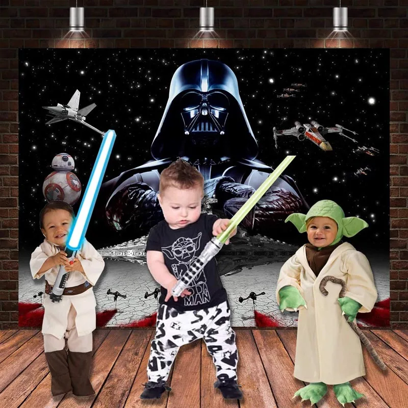 Galaxy Star War Backdrop Universal Outer Space Happy Birthday Party Baby Shower Photography Background Photo Banner Decoration