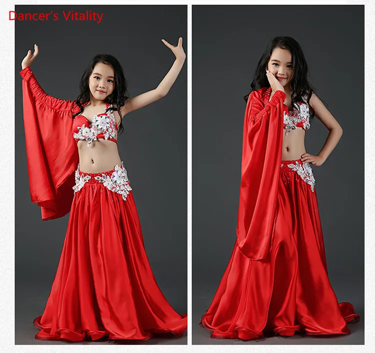 Luxury High Quality Bellydance Costumes Kid Girls Belly Dance Stage Competition Performance bra Top + Skirt 2pcs/set