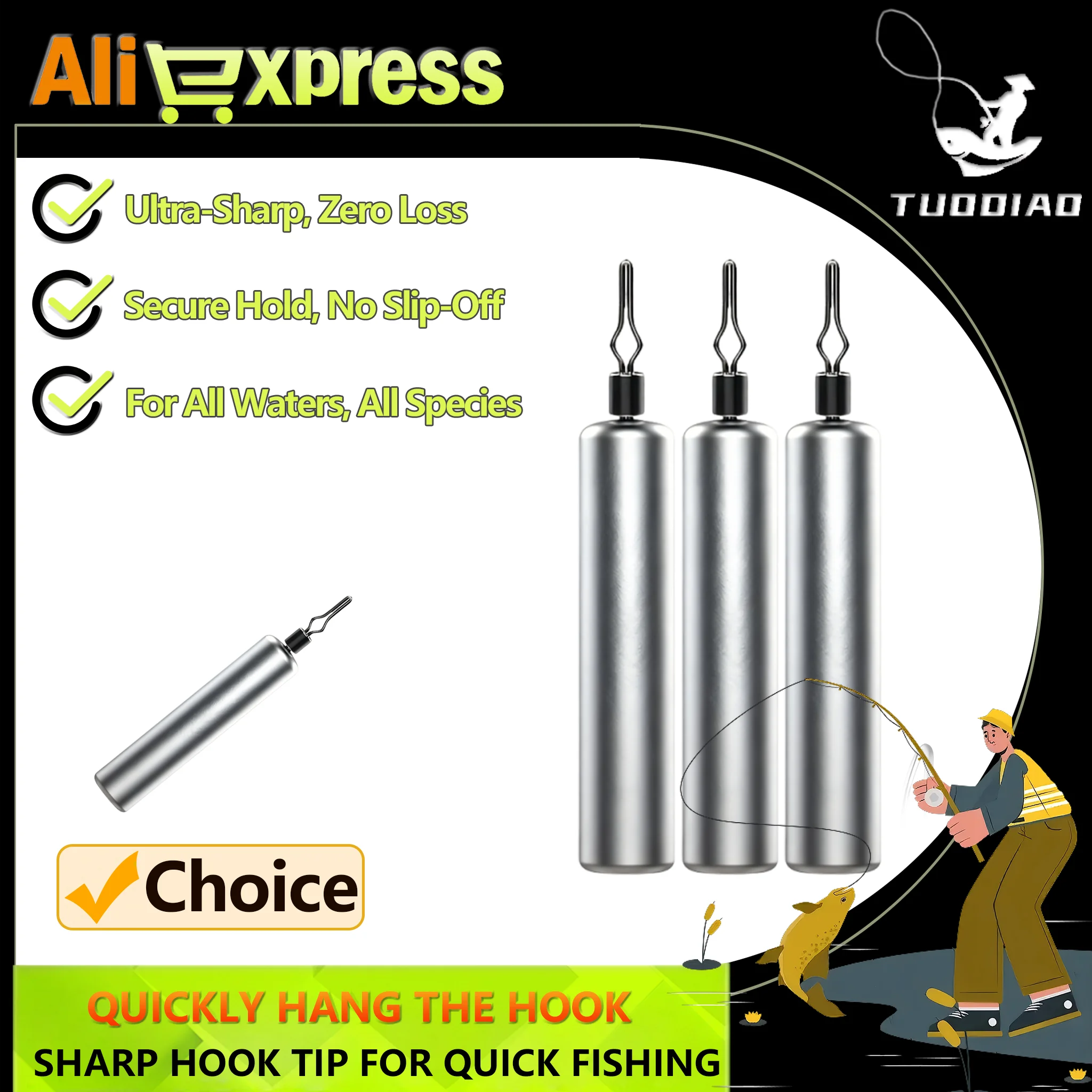 

[TUODIAO] Цилиндрическое свинцовое грузило для литья высокой плотности, быстро тонущая приманка против запутывания, вес для рыбалки