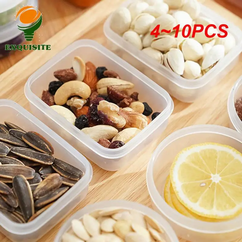 4~10PCS Crisper Easy To Clean Storage Box Peace Of Mind Material Mini Tableware Sub-box Sealed Box Stacking Stability Thicken