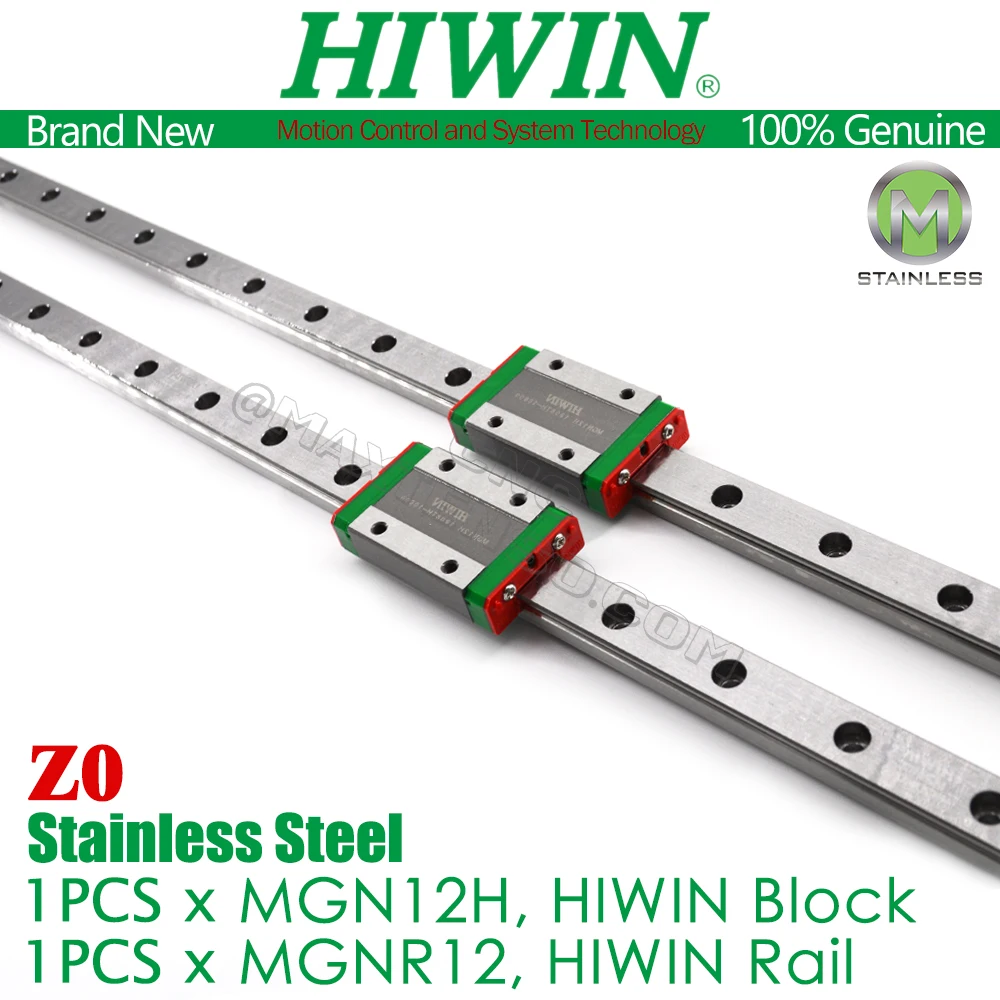 HIWIN MGN12H MGN12 Linear Guides Rail 150 200 250 280 300 320 330 350 370 400 480 450 500 550mm Genuine HIWIN MGN12H Block Z0