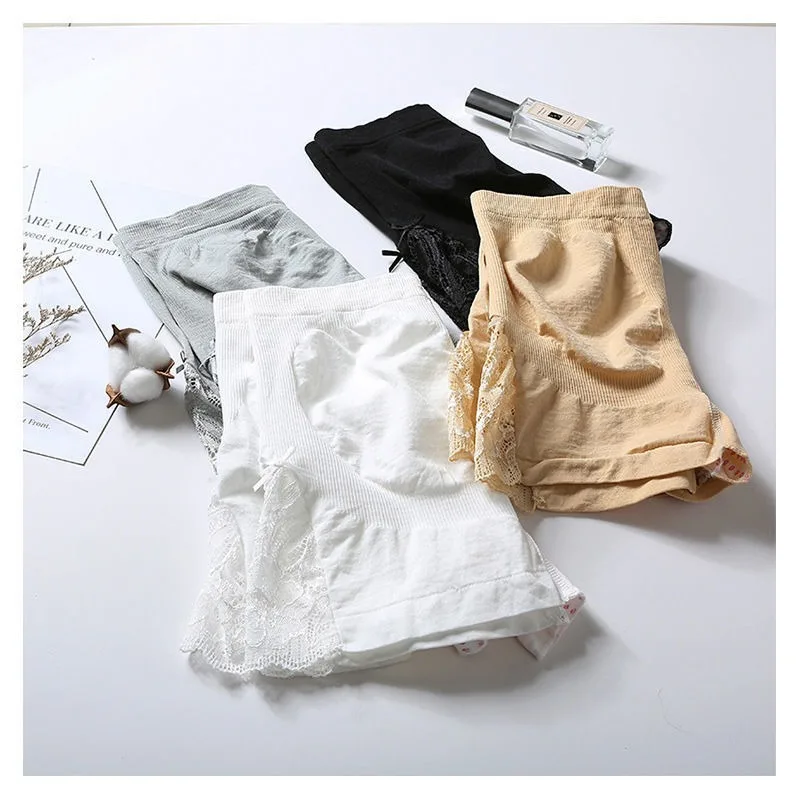 

Women's High-waisted Sexy Safety Pants Womens Lace Patchwork Shorts Women Waist Lift Hip Underwear Ladies Slim Breathable Pants