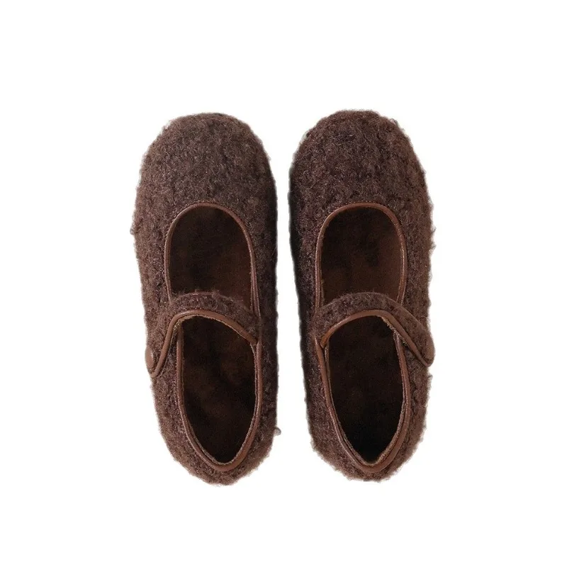 Spring Autumn Velvet Baby Girls Casual Shoes Fashion Styles Thick fleece wool Mary Jane Princess Non Slip Children's Flats Shoe image 5