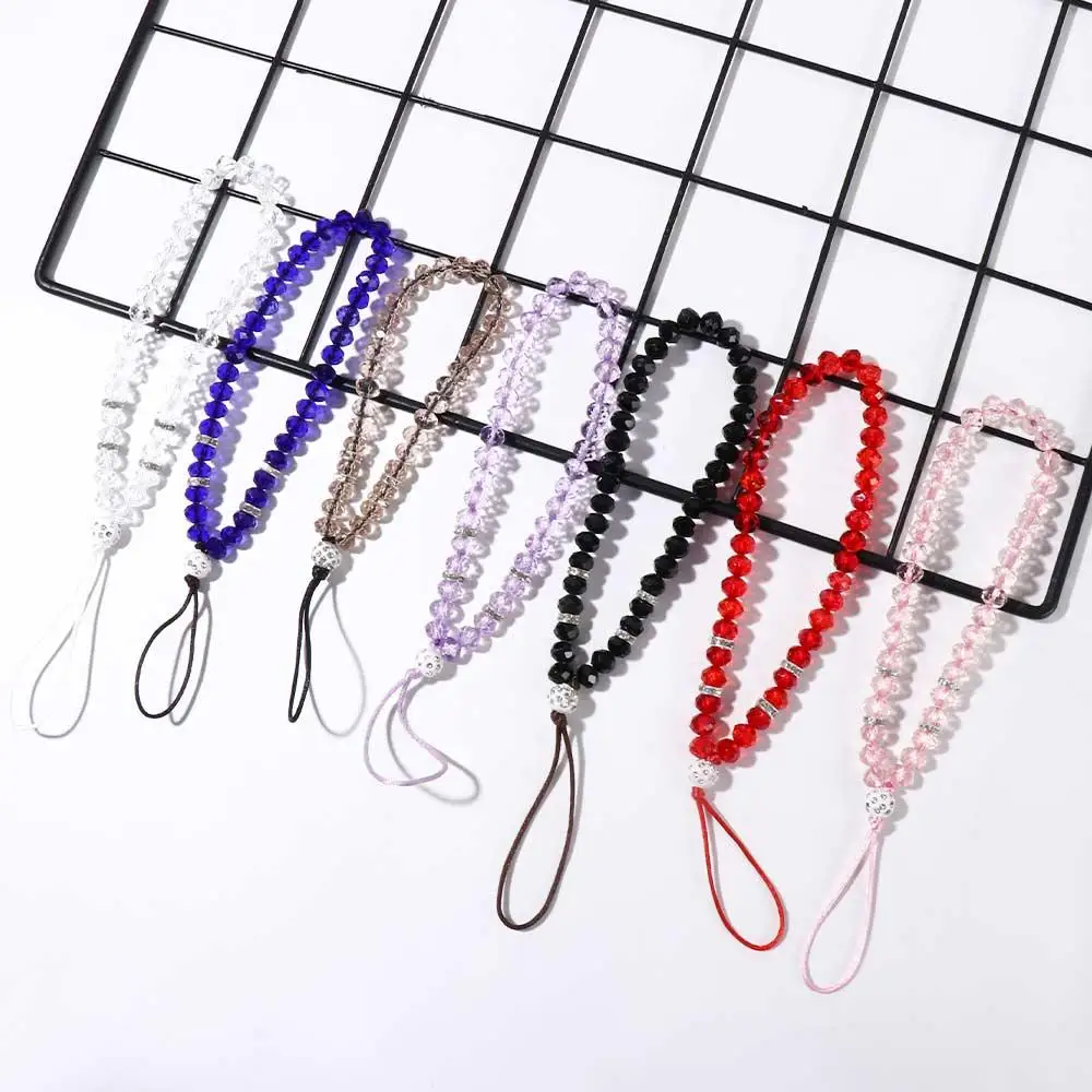 

Charm Wrist Strap Hand Wrist Lanyard Crystal Beads Mobile Phone Chain Mobile Phone Straps Crystal Phone Straps Phone Lanyards