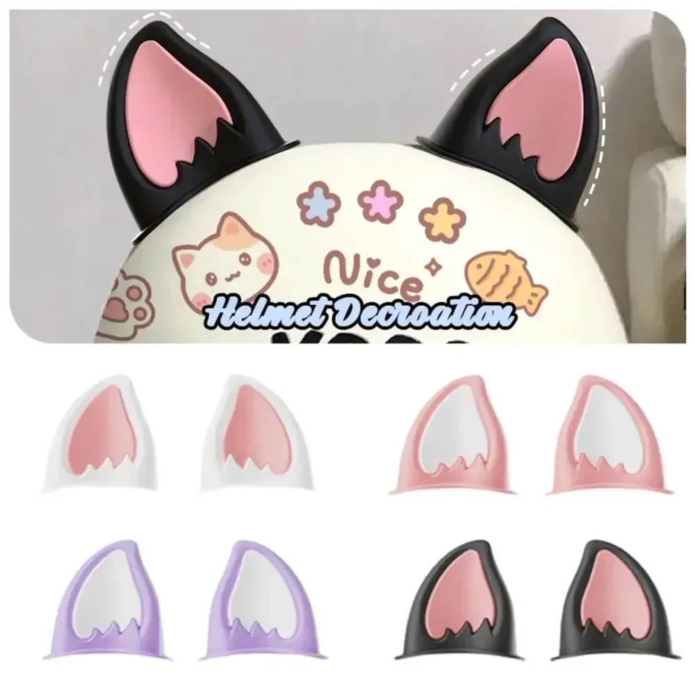 

2Pcs Cat Ears Helmet Decoration Motorcycle Electric Stickers Decor Cute Multicolor Motorcycle Helmets Accessories Universal