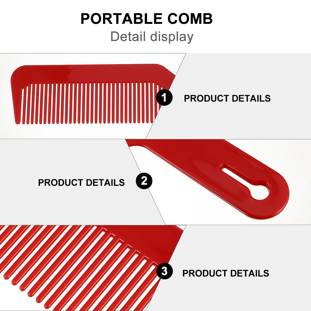 

3pcs Anti-Static Hairdressing Comb Portable Styling Petting Comb Heat Resistant Lightweight Hollow Design Easy Storage Salon