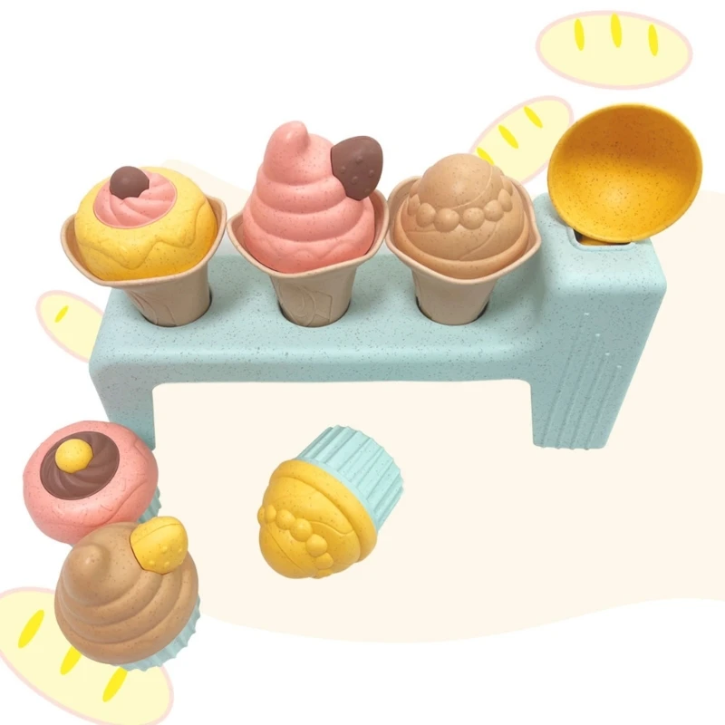 Zandspeelset voor kinderen met kleurrijk ijsvormgereedschap Duurzaam tarwestro Strandzandspeelgoed voor kinderen Vakantie 15UB