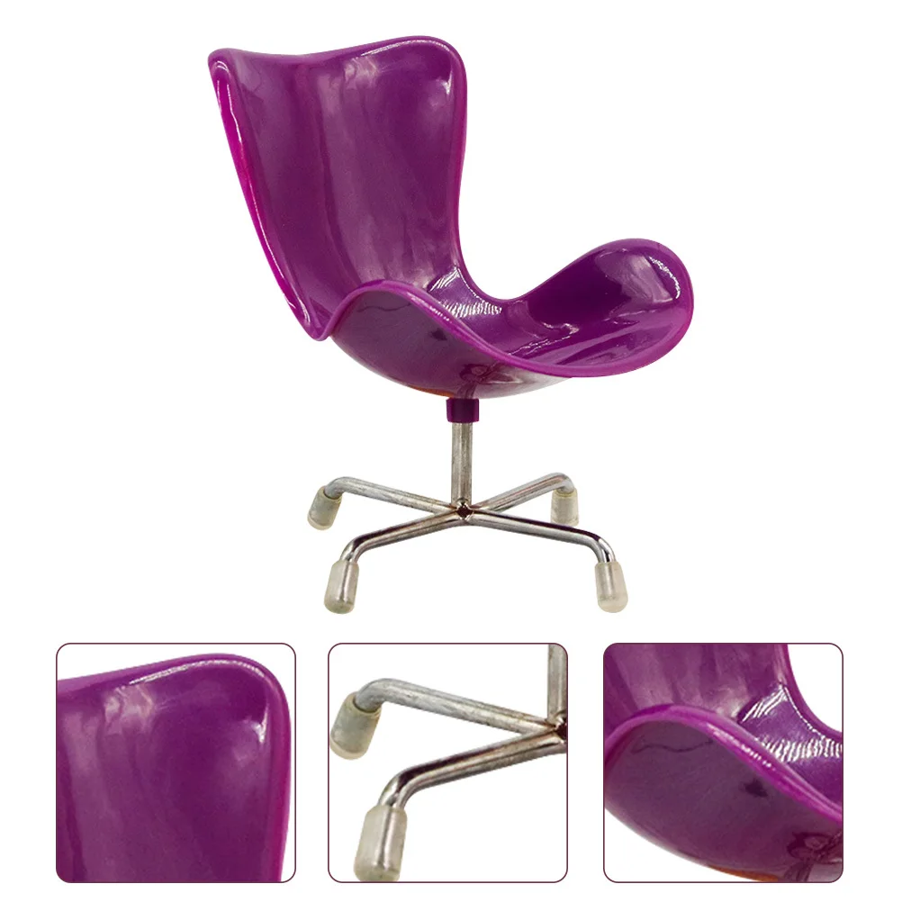 

Mini Computer Chair for Mini House Decor Plastic Desktop Ornament Small Furniture Accessory Realistic Simulation Living Room