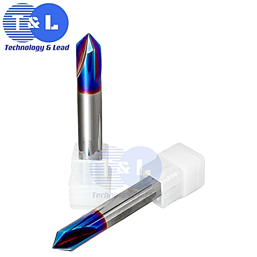 T&L Chamfer Milling Cutter 60 90 120 Degree Carbide Chamfering Mill Deburring Edges V Grove Router Bit 2/3Flutes CNC End Mill