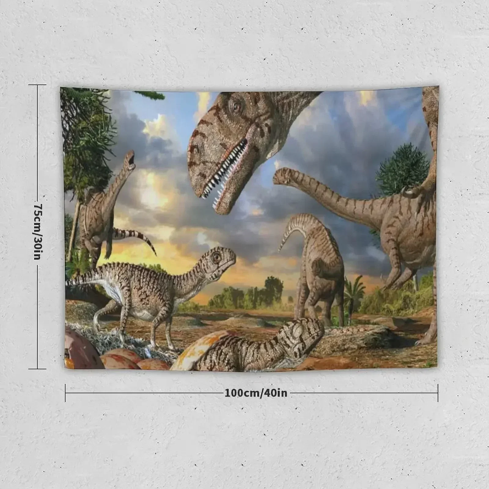 Jurassic Dinosaurs playing Tapestry Room Decorator Home Decor Aesthetic Room Decoration Korean Style Tapestry