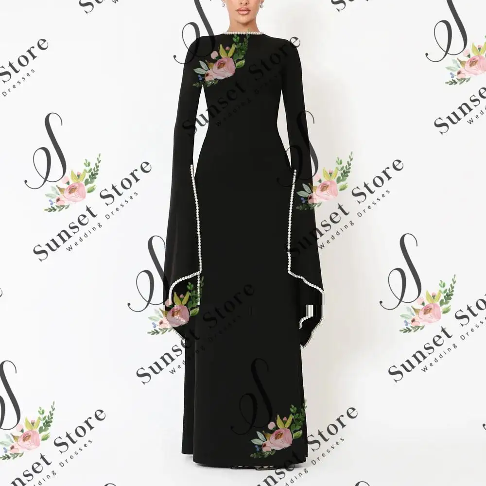 Customized  Elegant Party dresses 2025 Crepe A-Line Long Evening Prom Dresses for Special Occasions Formal Gowns For Dubai