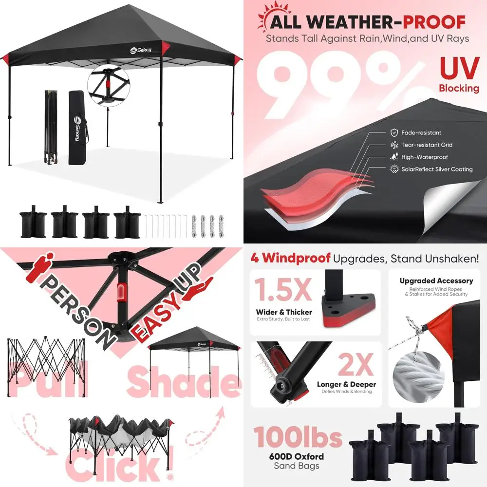 

10x10 Instant Pop Up Canopy with Easy Setup, 99% UV Protection, Ideal for Outdoor Events and Parties