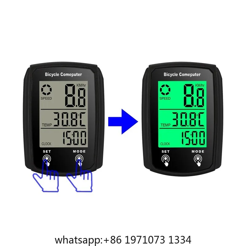 Bicycle Computer Wired Speedometer Bike USB Luminous LCD Rechargeable Odometer for Road Mountain Bike Cycling Speed Counter