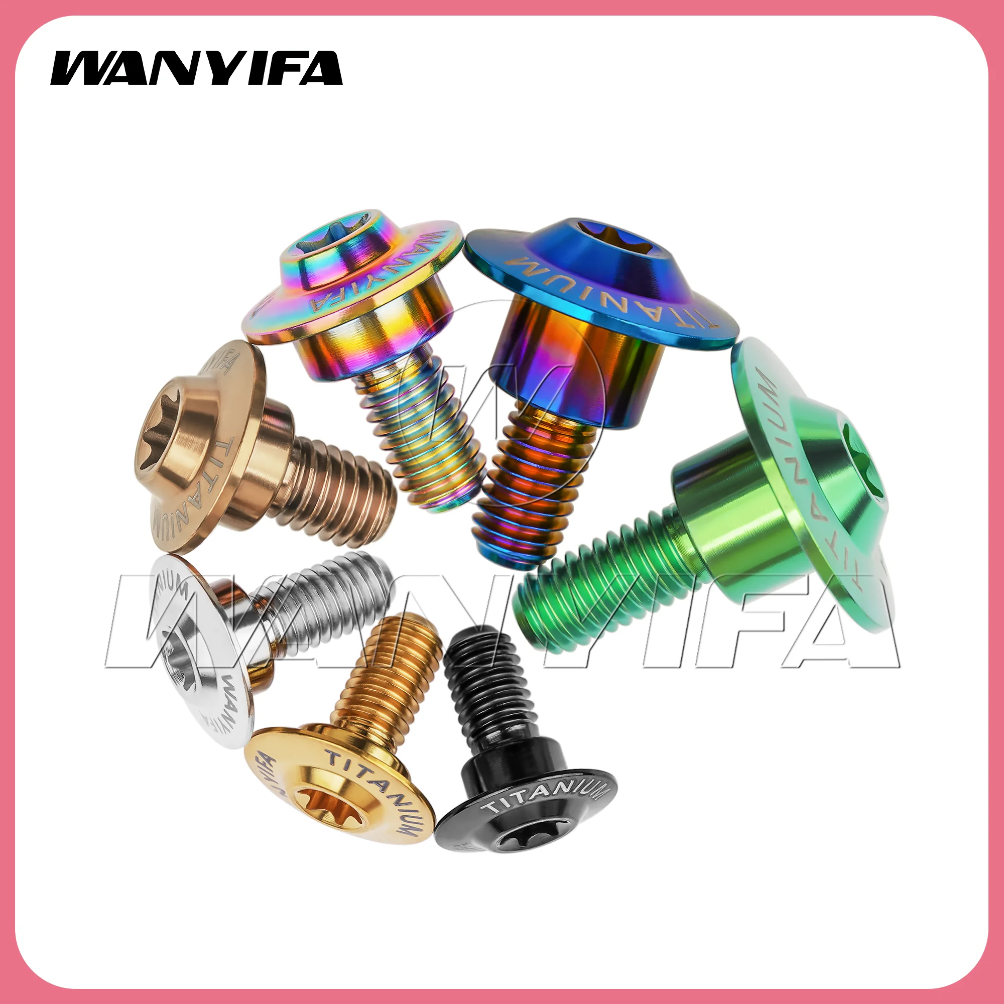 Wanyifa 20pcs Titanium Bolts  M5/M6x11-22mm with “W” Umbrella Head Torx Bolt in Butterfly Step for Motorcycle Fasteners