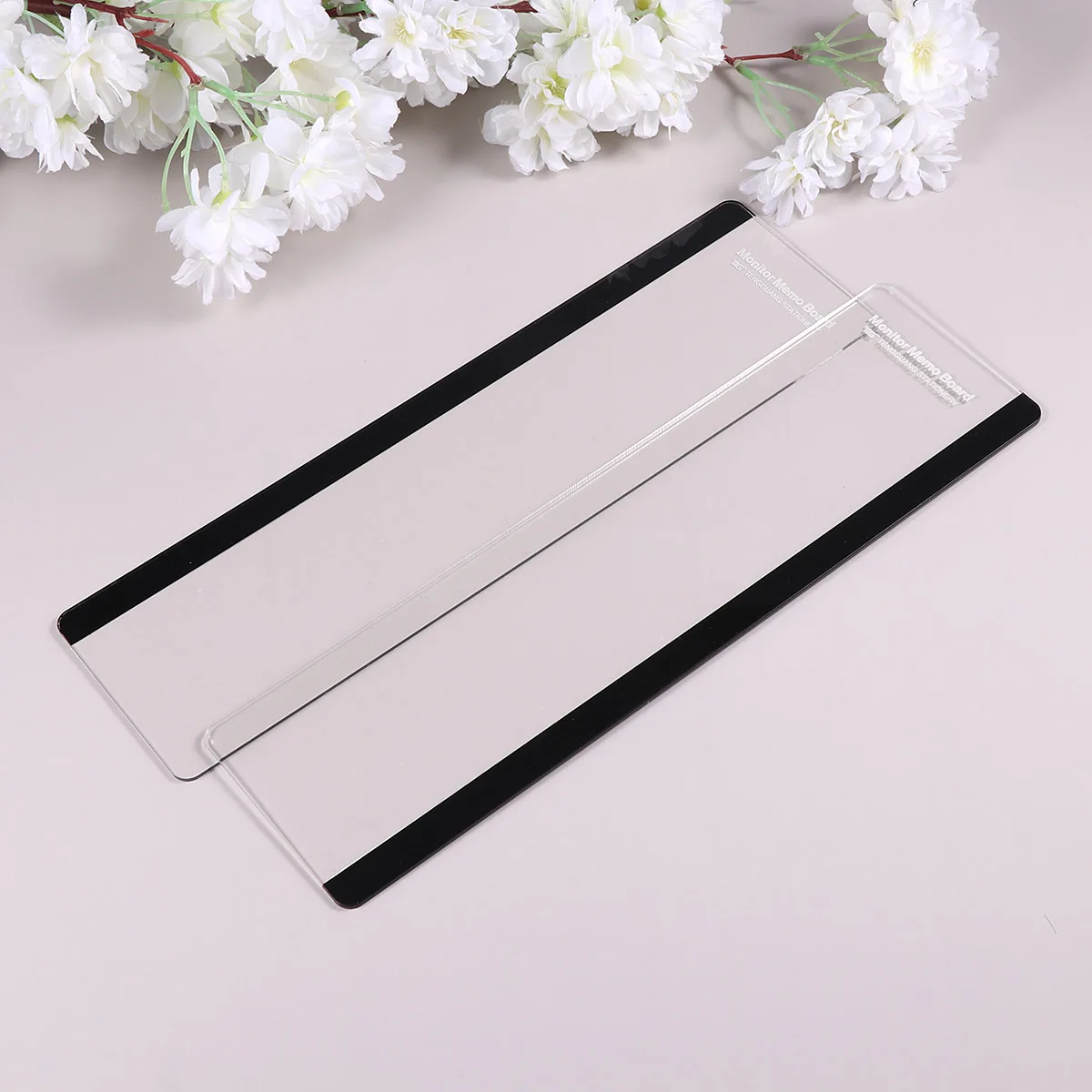 2Pcs Monitor Memo Board Monitor Memo Note Holder Fashion Computer Monitor Side Panel Durable Transparent Message Creative