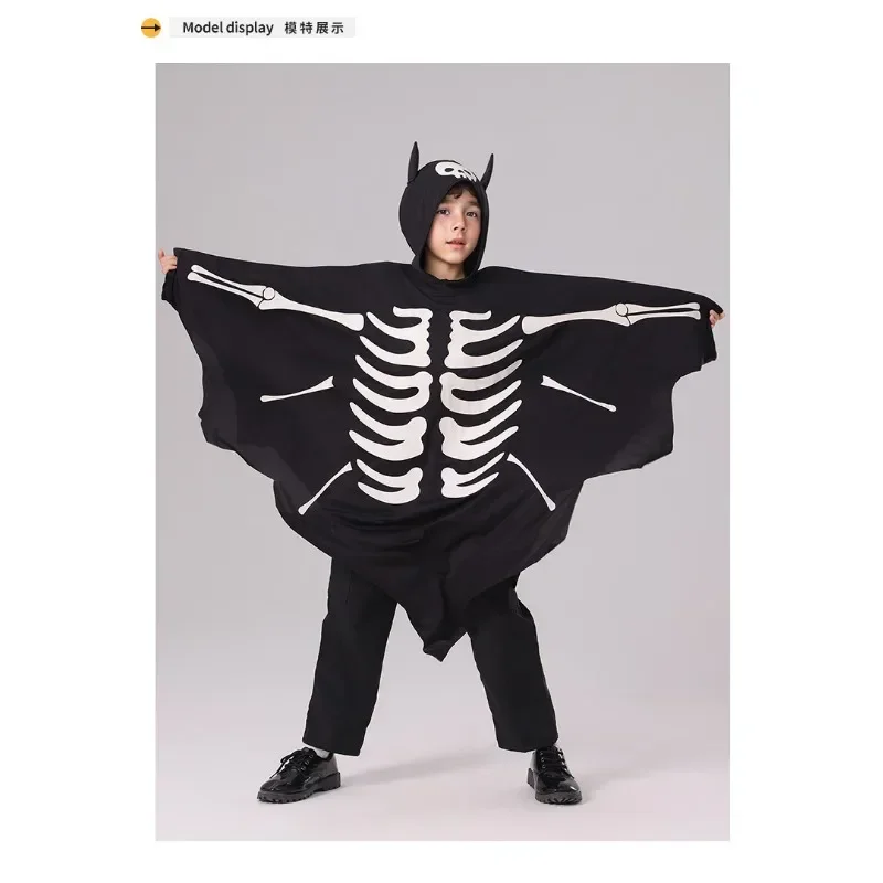 New Halloween Costume Children's Glow-in-the-dark Ghost Bat Cape  Holiday Party Performance Costume