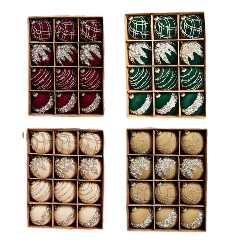 

Christmas Ball Christmas Plucked Velvet Color Diamond Christmas Decorative Ball Exquisite Christmas Tree Pendant Decorations New