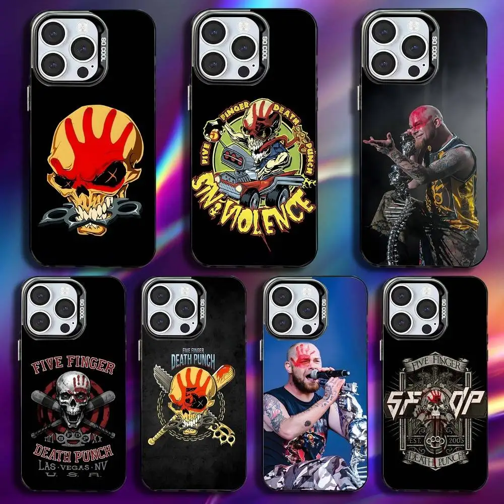 

F-Five Finger D-Death Punch Phone Case For iPhone 16,15,14,13,12,11,Pro,Max,Plus,Mini,XS,SE Anti Fall Black Matte Hard Bumper