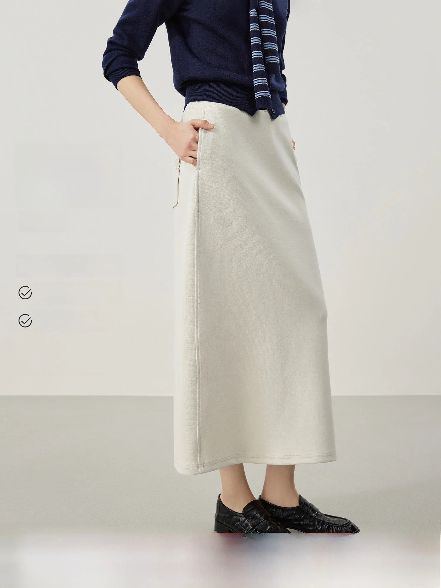 

Юбка А-силуэта с высокой талией, женская, повседневная, универсальная, из смесового полиэстера и хлопка, весна-лето, с декоративными элементами