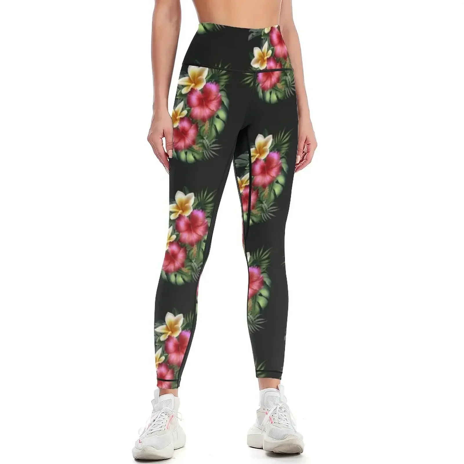 

Summer Tropical Flowers Leggings Women's sports pants sports shirts gym Legging sport workout shorts Womens Leggings
