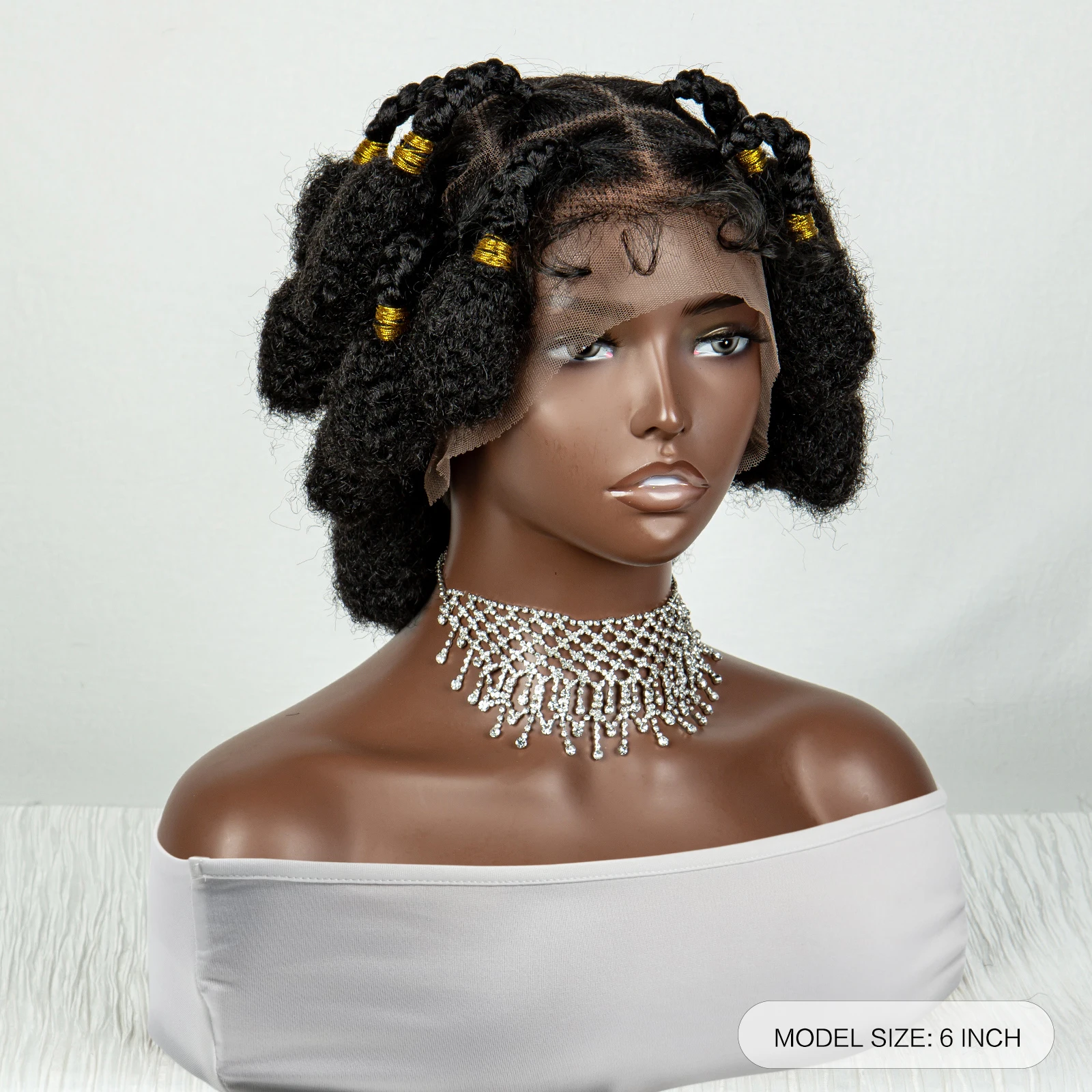 Handmade Bantu Braided Wigs Synthetic Full Lace knotless Braided Lace Wig for Black Women Short Braiding Hair Wig with Baby Hair