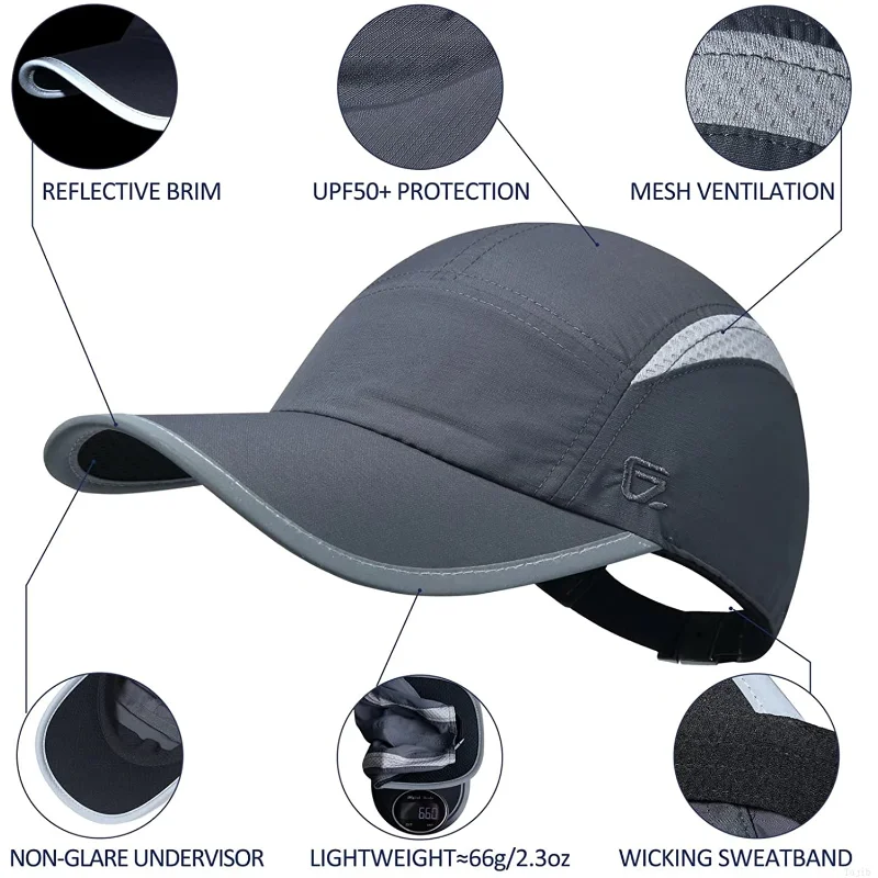 【GADIEMKENSD】Unstructured Sun Hats Reflective Brim UPF 50+ Outdoor Caps for Women Baseball Cap