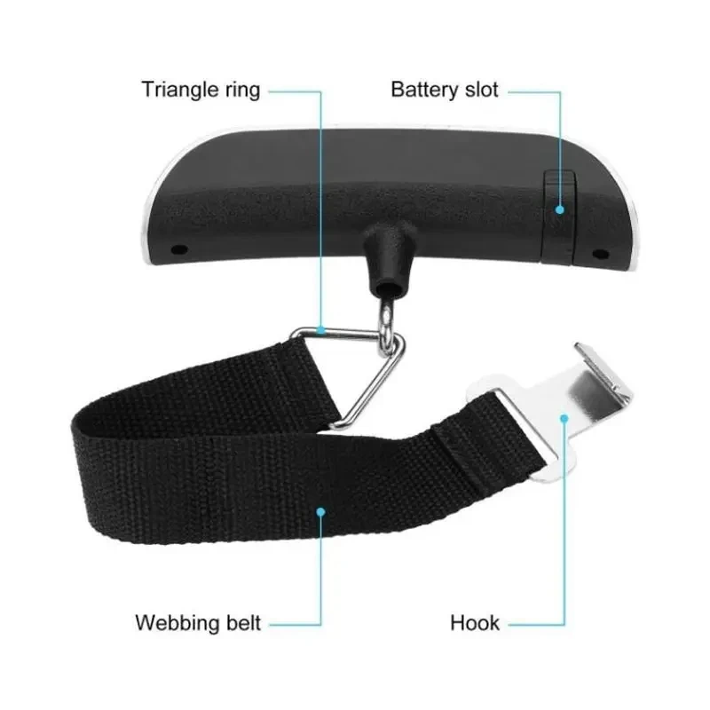 1 Uds báscula portátil pantalla LCD Digital 110lb/50kg equipaje electrónico maleta colgante viaje pesa bolsa de equipaje equilibrio de peso