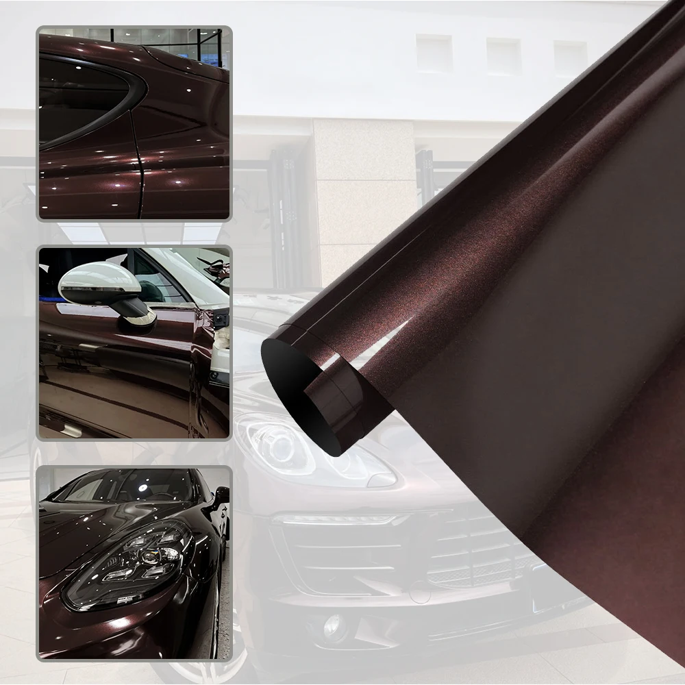 Car Stickers Mahogany Metallice Color Vinyl Wrap Film Auto Wrap Foil Sticker For Vehicles Motorcycle SUV Computer Skin Cover