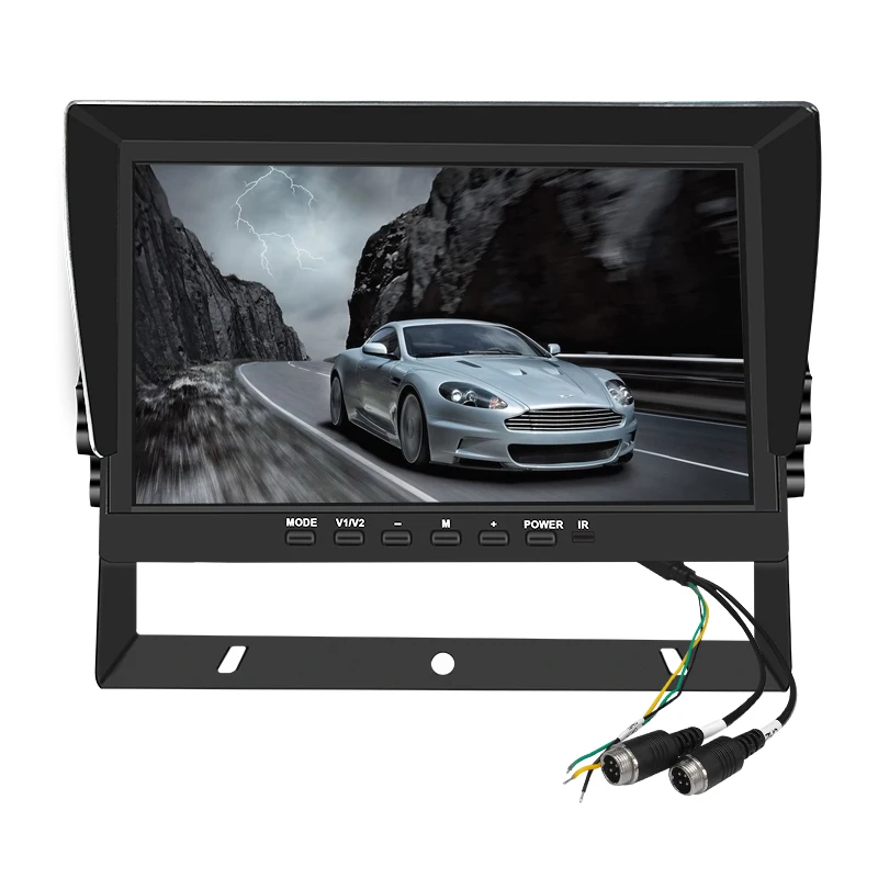 10.1inch CVBS VGA AHD Car mon itor  Reverse Ruler Line  2ch Video Input  IPS  for Truck Van