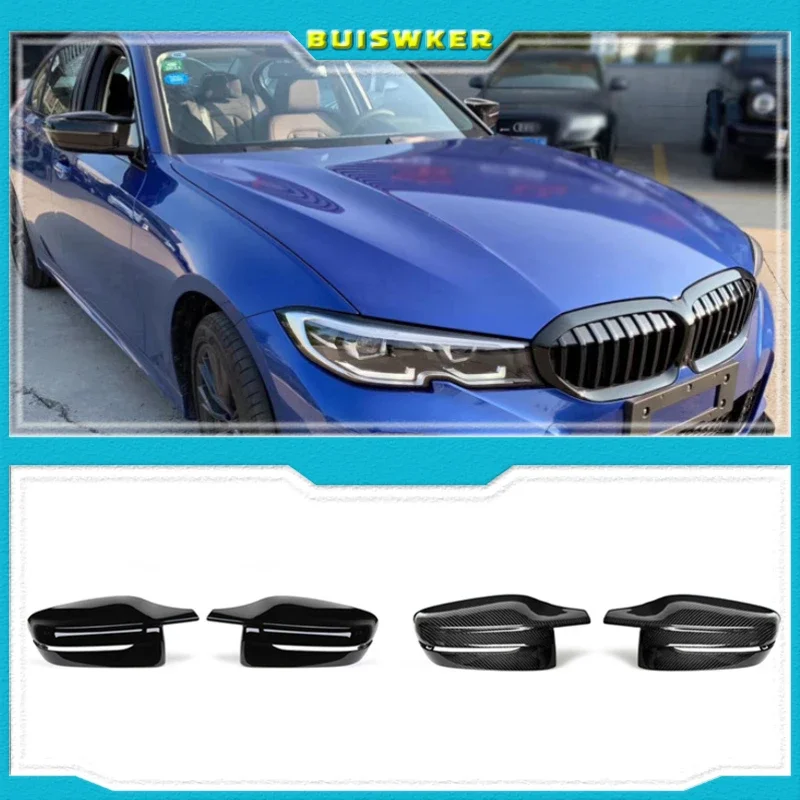 

For BMW 3 Series G20 330i 2019 2020 1Pair Rear View Side Mirror Cover Case Trim ABS Carbon Fiber Style Car Rearview Mirror Cover