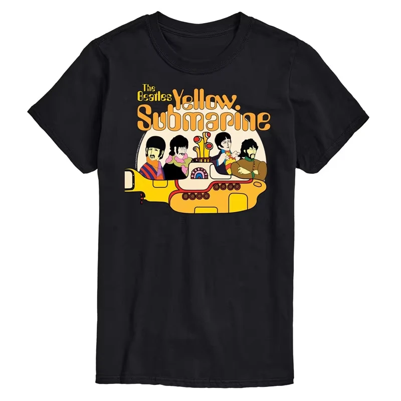 Yellow Submarine The Beatles Band T-Shirt Cotton Graphic Tee Men Women Summer Streetwear