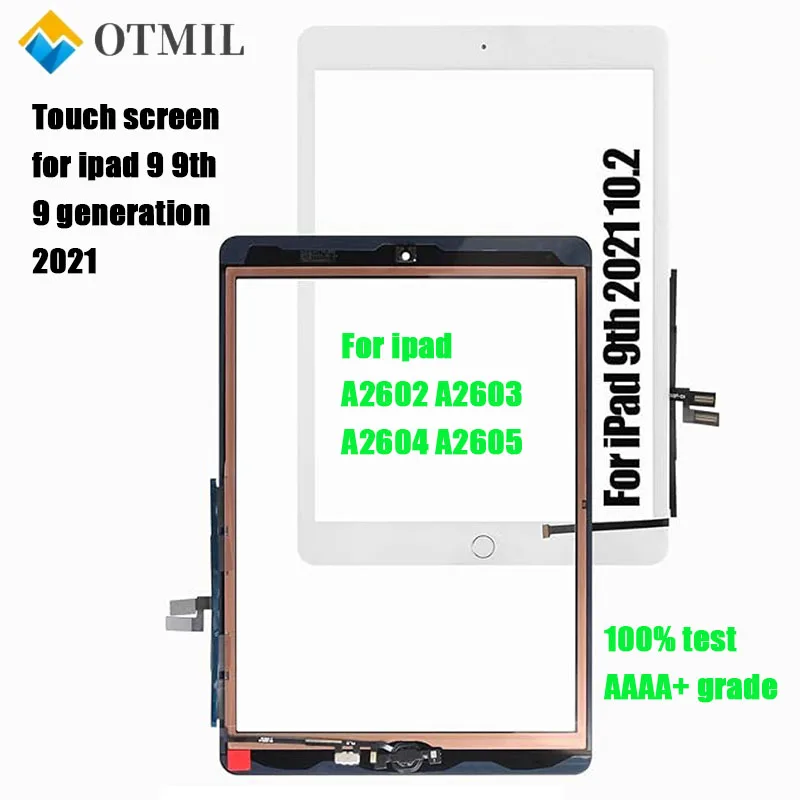

Touch screen Digitizer for iPad 9 9th gen Display 2021 10.2 Inches, for A2602 A2603 A2604 Front TouchScreen with Home Button