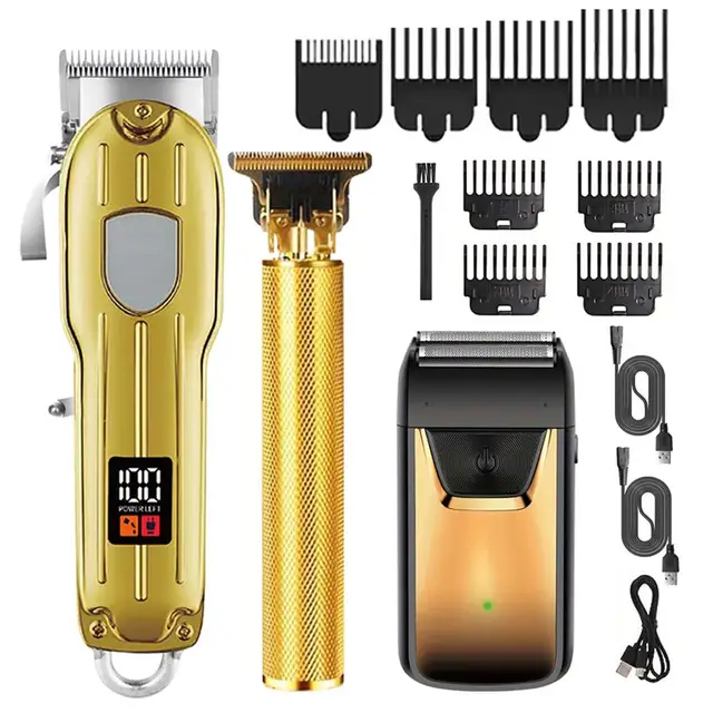 Professional Hair Clipper and Trimmer Set Men Electric Razor Shavers