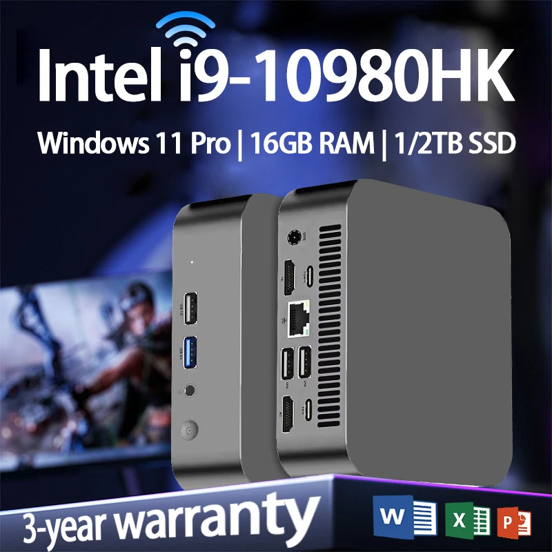 

Mini PC Intel Core i9 10980HK Core i3 6100U 16GB 32GB DDR4 1TB SSD Desktop PC Windows 11 Gaming Computer Portable office PC