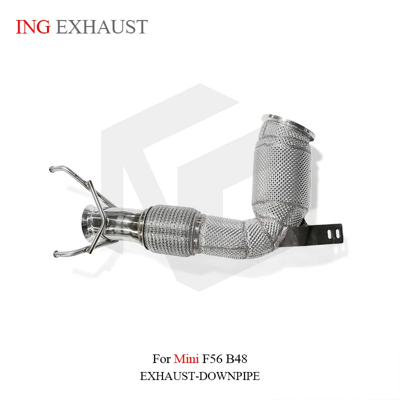 

ING Sus 304 Header Catalytics Downpipe for Mini F56 b48 1.6t 2.0t Heat Shield Converter Auto Tube Four Drive Exhaust System