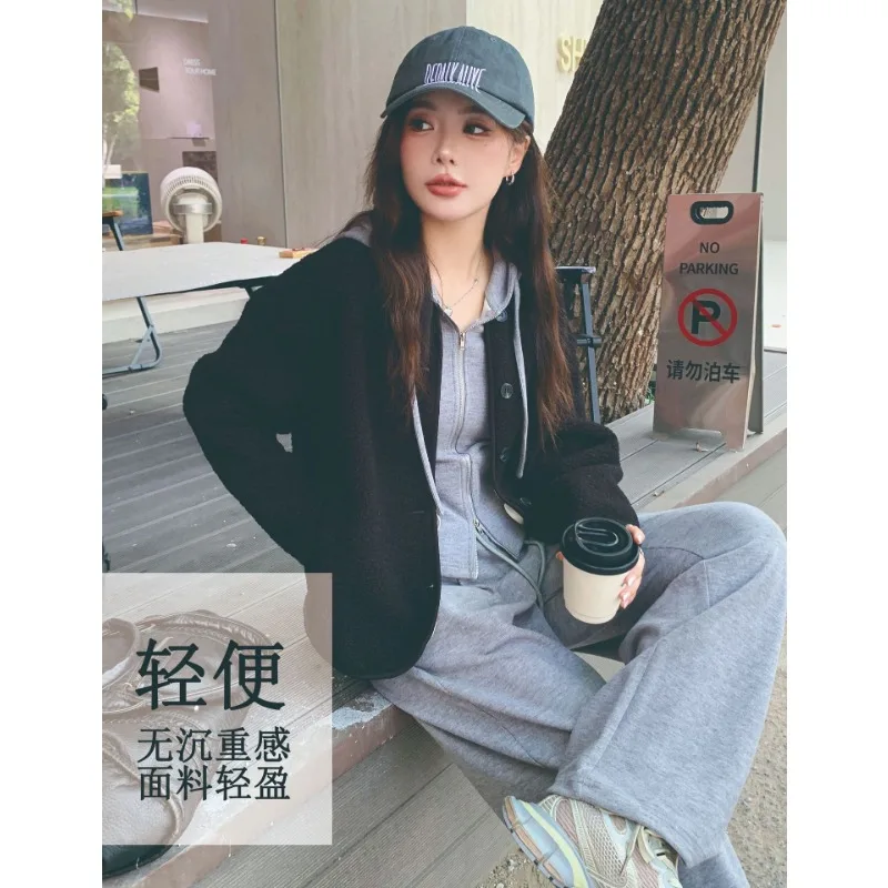 Ronde hals imitatie kasjmier jas voor dames herfst winter nieuwe polar fleece casual vest losse top met lange mouwen