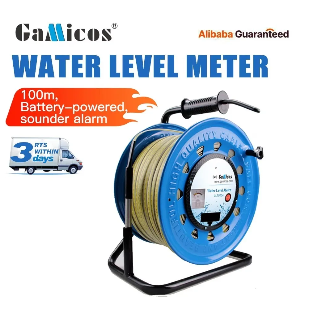 Portable Borehole Water Well Depth Level Meter GLT500A High Accuracy Underground Water Level Gauge for Well Drilling