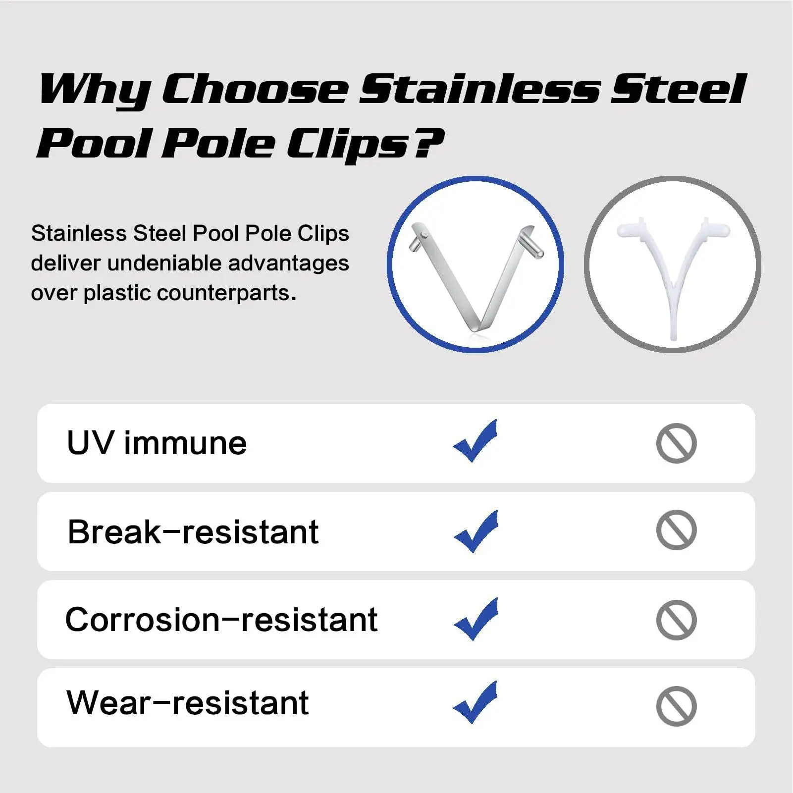 

Зажим для штанги для бассейна, 10 шт., сверхпрочный, нержавеющий, телескопический, V-образный, для пылесоса, скиммера, сачка, швабры