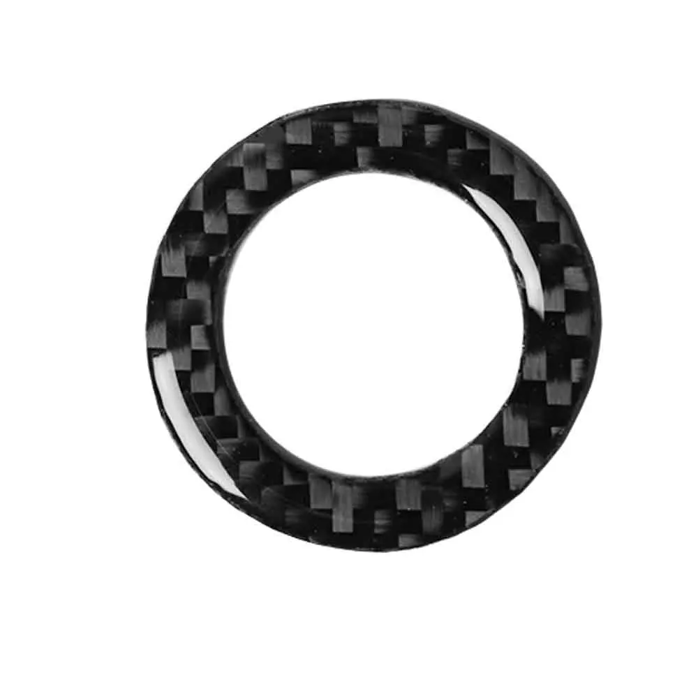 For Ford Mustang 2009-2013 2010 Interior Carbon Fiber Engine Start Stop Ignition Cover Trim Key Ring Car Sticker Decals