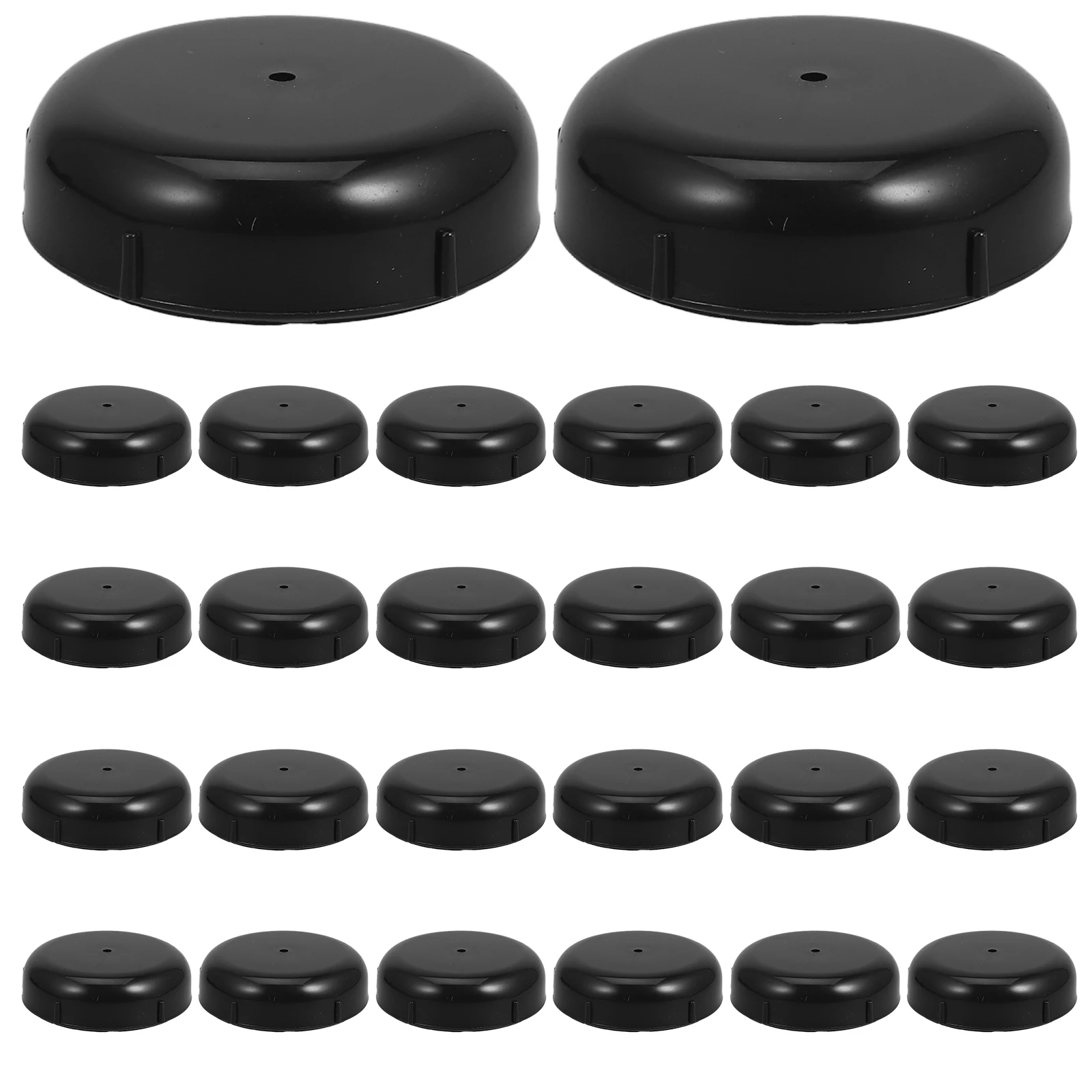 

24 Pcs Chair Leg Caps Furniture Feet Pads Wear Resistant Durable Black Plastic Protectors For Home Floor Protection