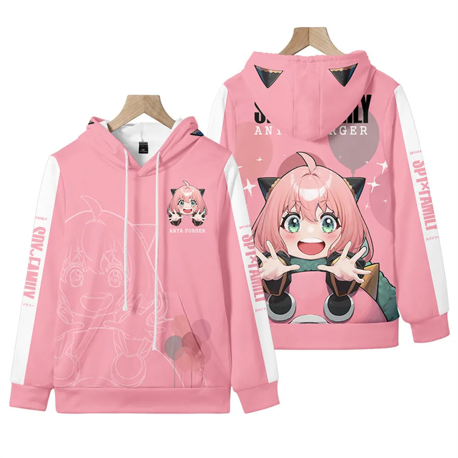 3D Teens Boys Tops Girls Cartoon Harajuku Hoodie Streetwear Japan Anime Spy X Family Anya Forger Cosplay Hoodies Sweatshirt