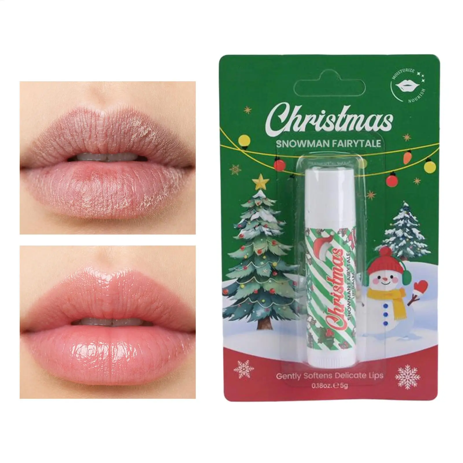 Christmas Lip Balm Deep Nourishing Lip Moisturizer Winter Lip Care Cream Daily Home Travel Party Favor Gift for Wife Girlfriend