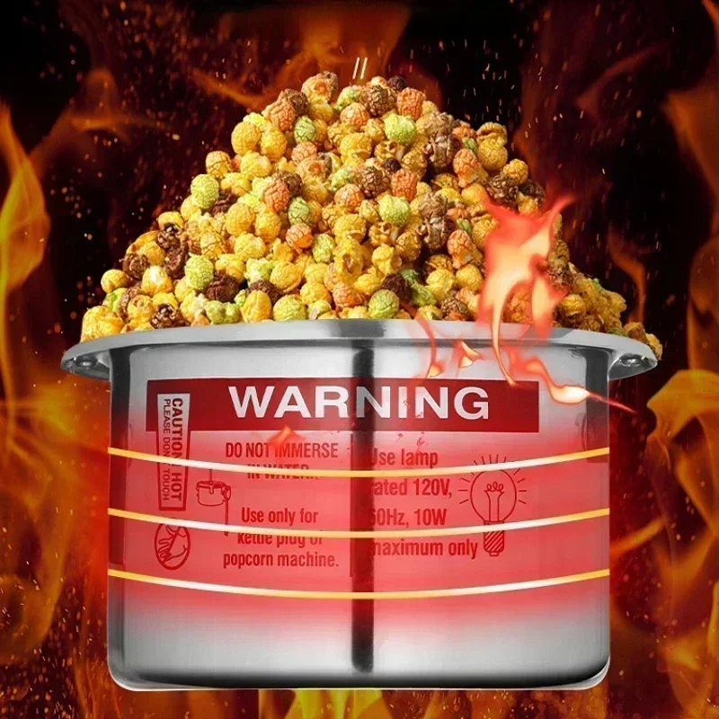 304 Stainless Steel Body Automatic Electric Heating Popcorn Machine.  Home Use. Mini Popcorn Maker,commercial