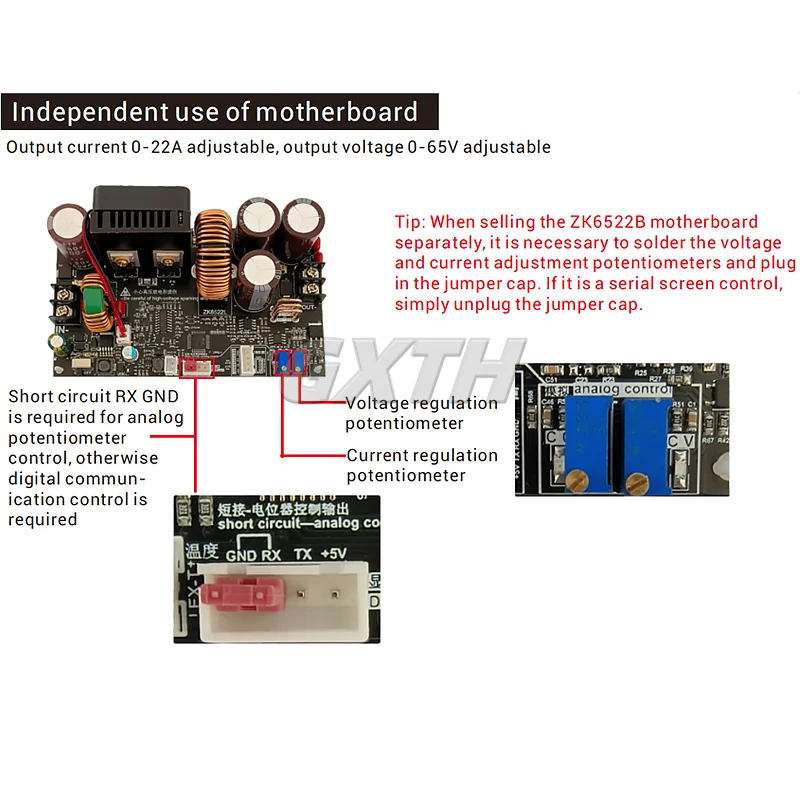 1430W 22A CNC Step-down Adjustable Regulated Power Supply 6-75V To 0-65V Constant Voltage And Constant Current Module