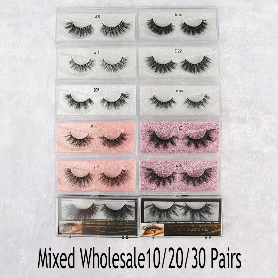 

3D Mink Lashes 20 25MM Wholesale In Bulk For Business 10/20/30pcs Natural Soft Fluffy Eyelash Extension Mink False Eyelashes