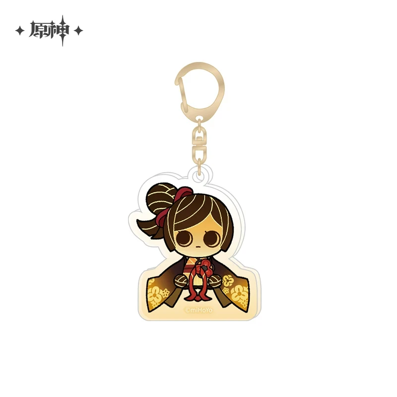 Anime Keychain Pendant a Keyrings Genshin Impact Chiori Metal Badge Brooch Pins Cosplay Bedge Clothes Decor Collection Xmas Gift