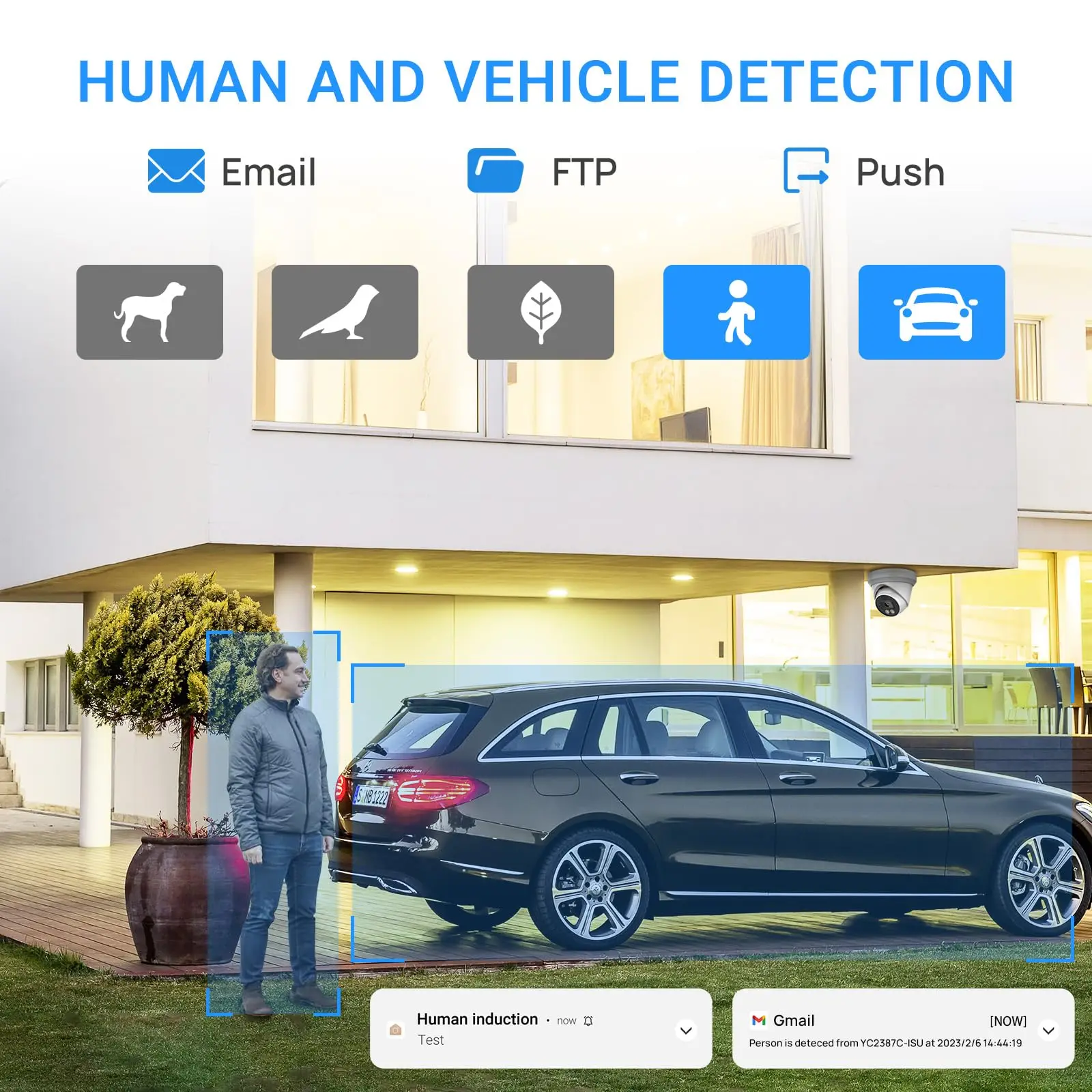 Vikylin 4K 8MP Alarm Full Color IP Camera 2-Way Audio Human Car Detection Outdoor Video Surveillance Security POE Camera Onvif view 5